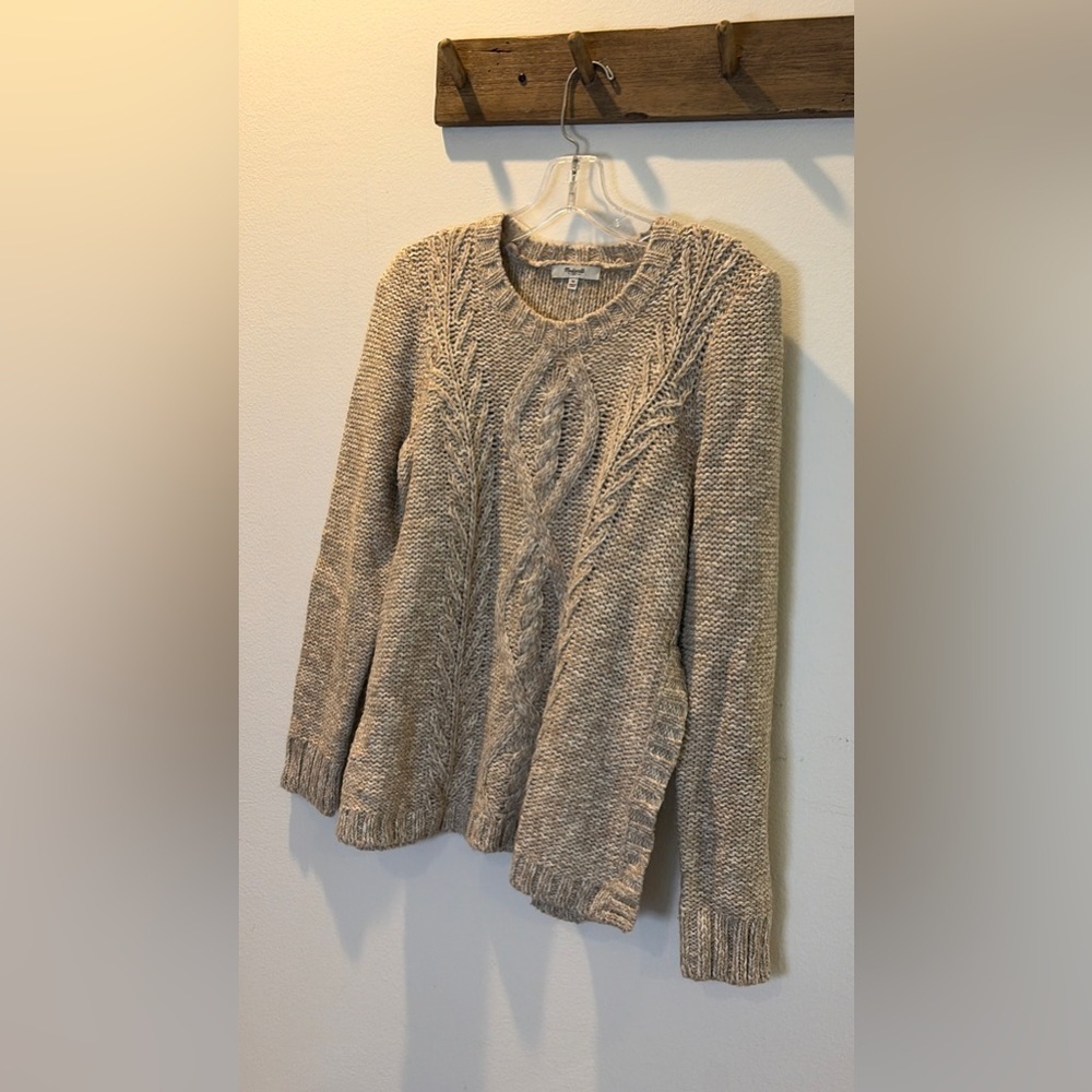 Madewell size M sweater Firelight Marled Pullover Marled Flax  EUC - Picture 4 of 7
